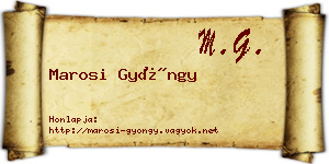 Marosi Gyöngy névjegykártya